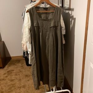 Kokomarina Green linen Sleeveless Dress